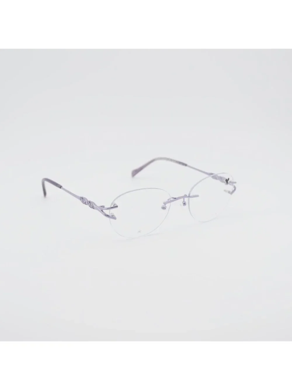 AIRLOCK JADE 202 532 Rimless Eyeglasses Lilac 52mm Cat Eye Frame